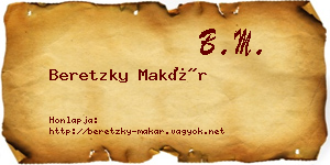 Beretzky Makár névjegykártya